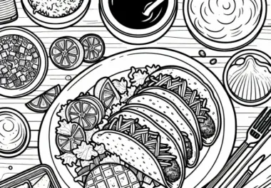 Tacos als Hauptgericht Ausmalbild Kostenlos