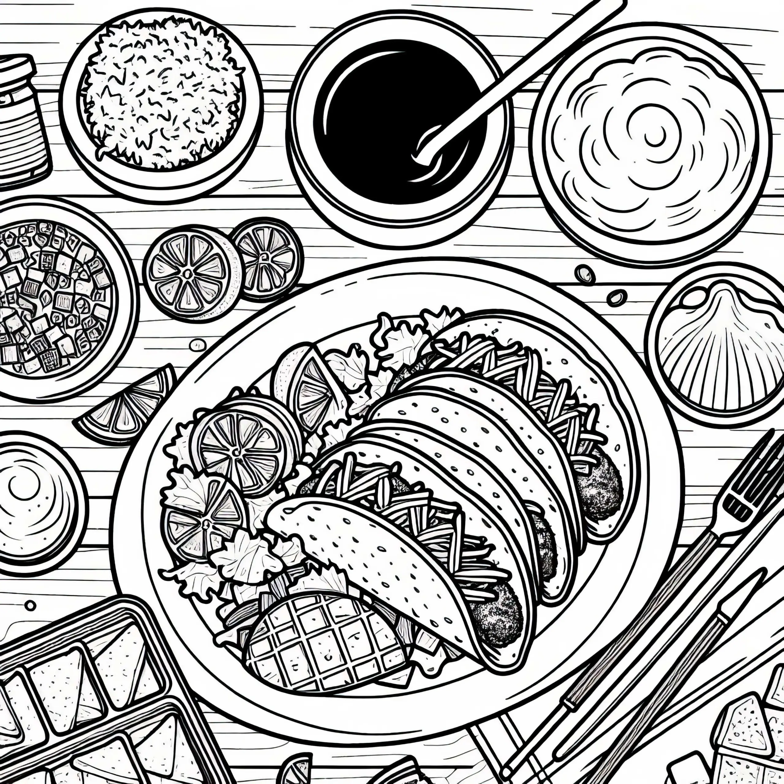 Tacos als Hauptgericht Ausmalbild Kostenlos