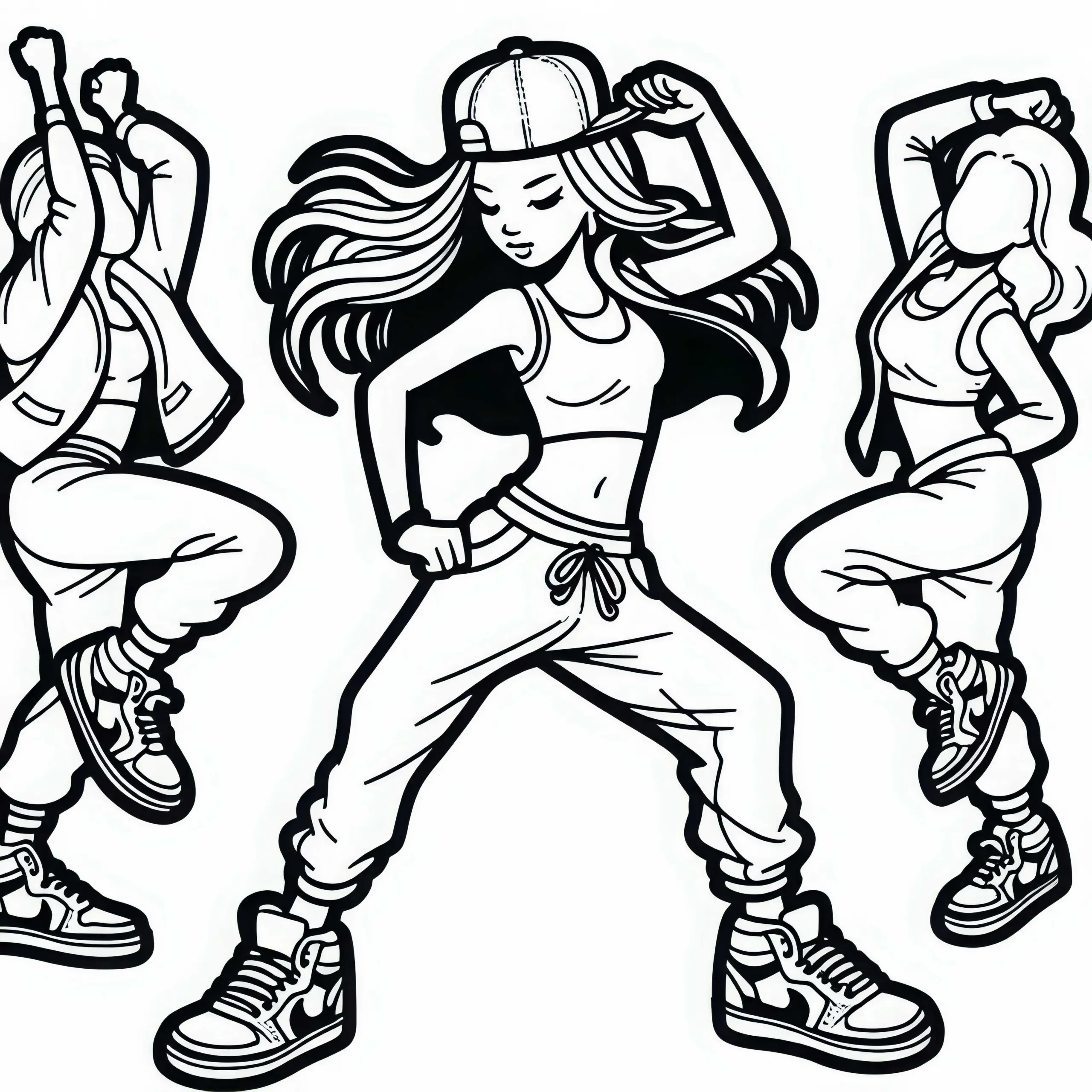 Tänzer bei Hip-Hop-Auftritt Ausmalbild Gratis