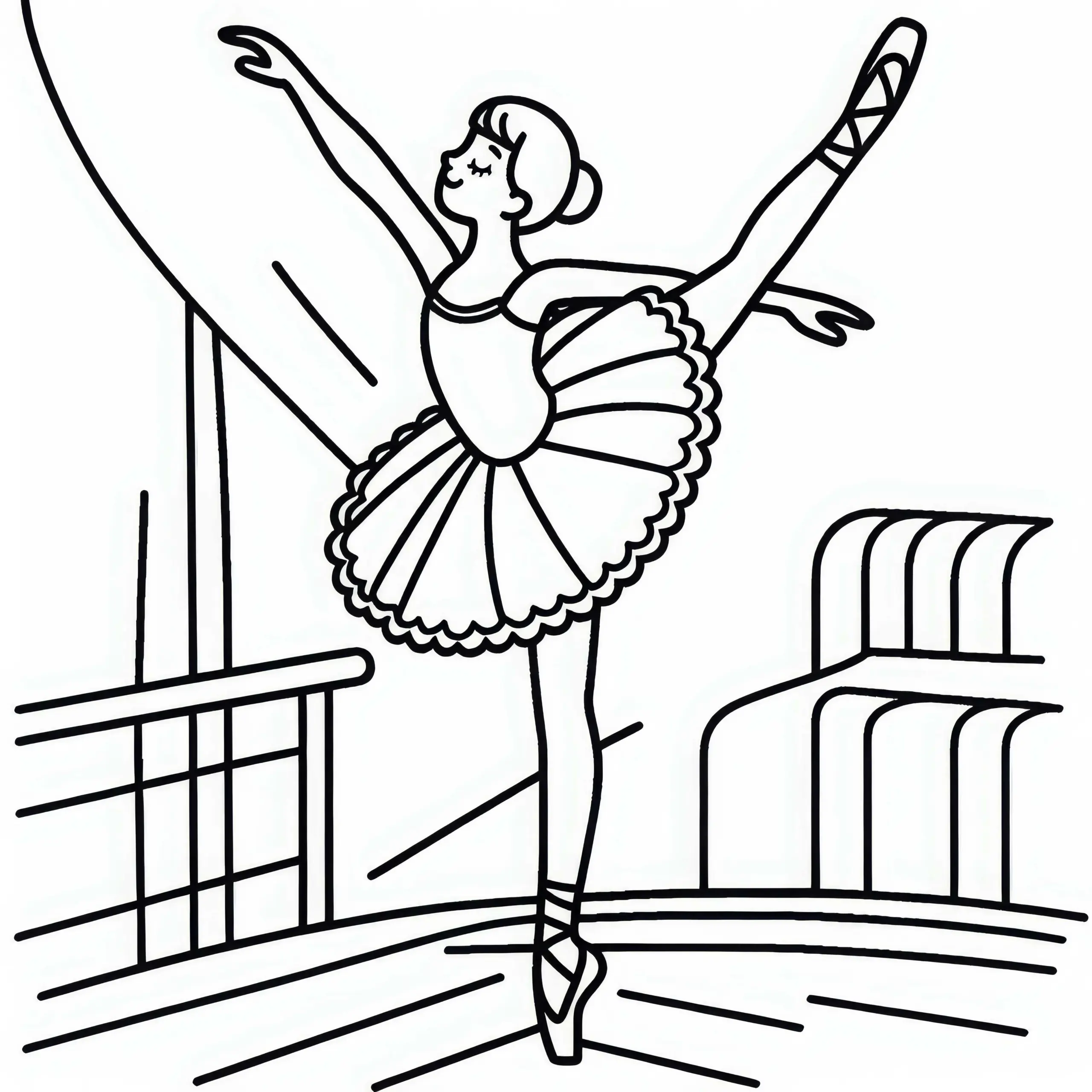 Tänzerin Ballett Malvorlage Kostenlos (Ausmalbild)