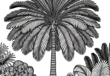 Talipot-Palme Corypha Umbraculifera Malvorlage Gratis herunterladen
