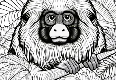 Tamarin Ausmalbild Affe Kostenlos