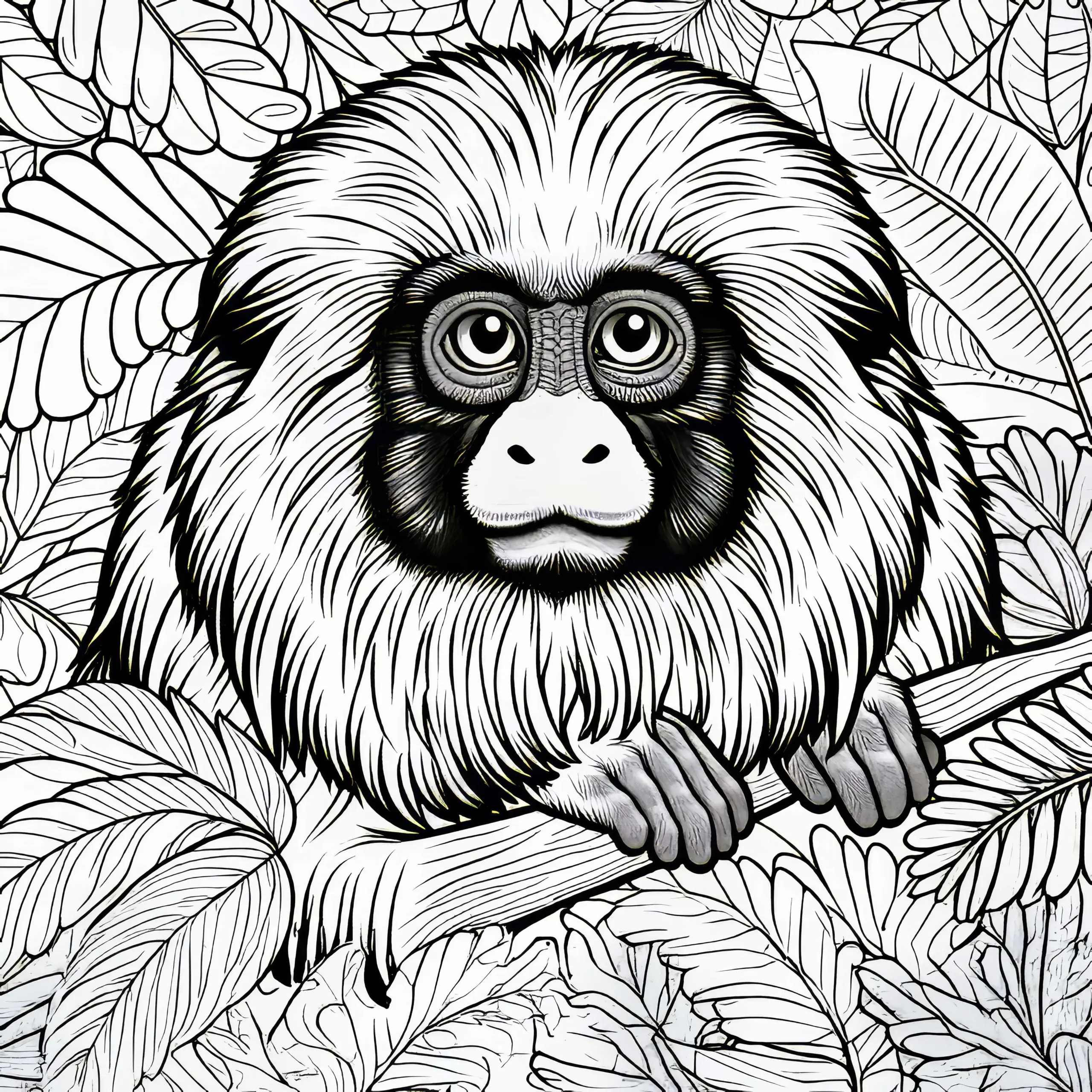 Tamarin Ausmalbild Affe Kostenlos