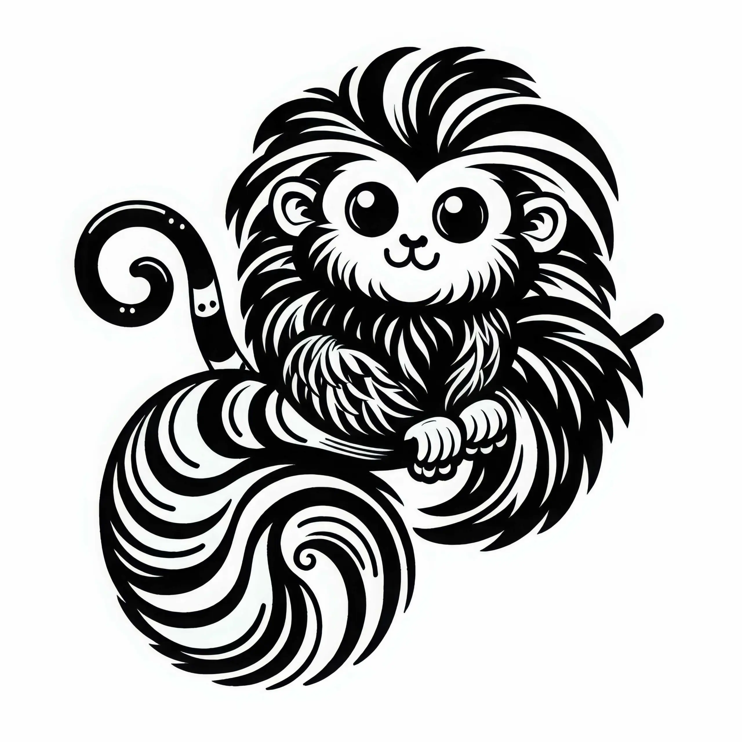 Tamarin Ausmalbild Einfach Kostenlos