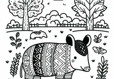 Ausmalbild eines Tapirs – Einfach und Kostenlos