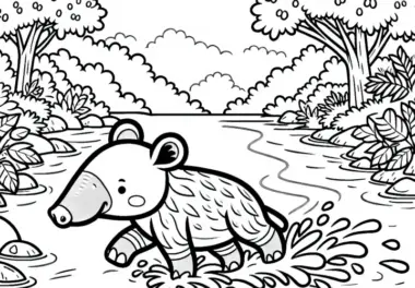 Tapir: kostenlose Ausmalbilder