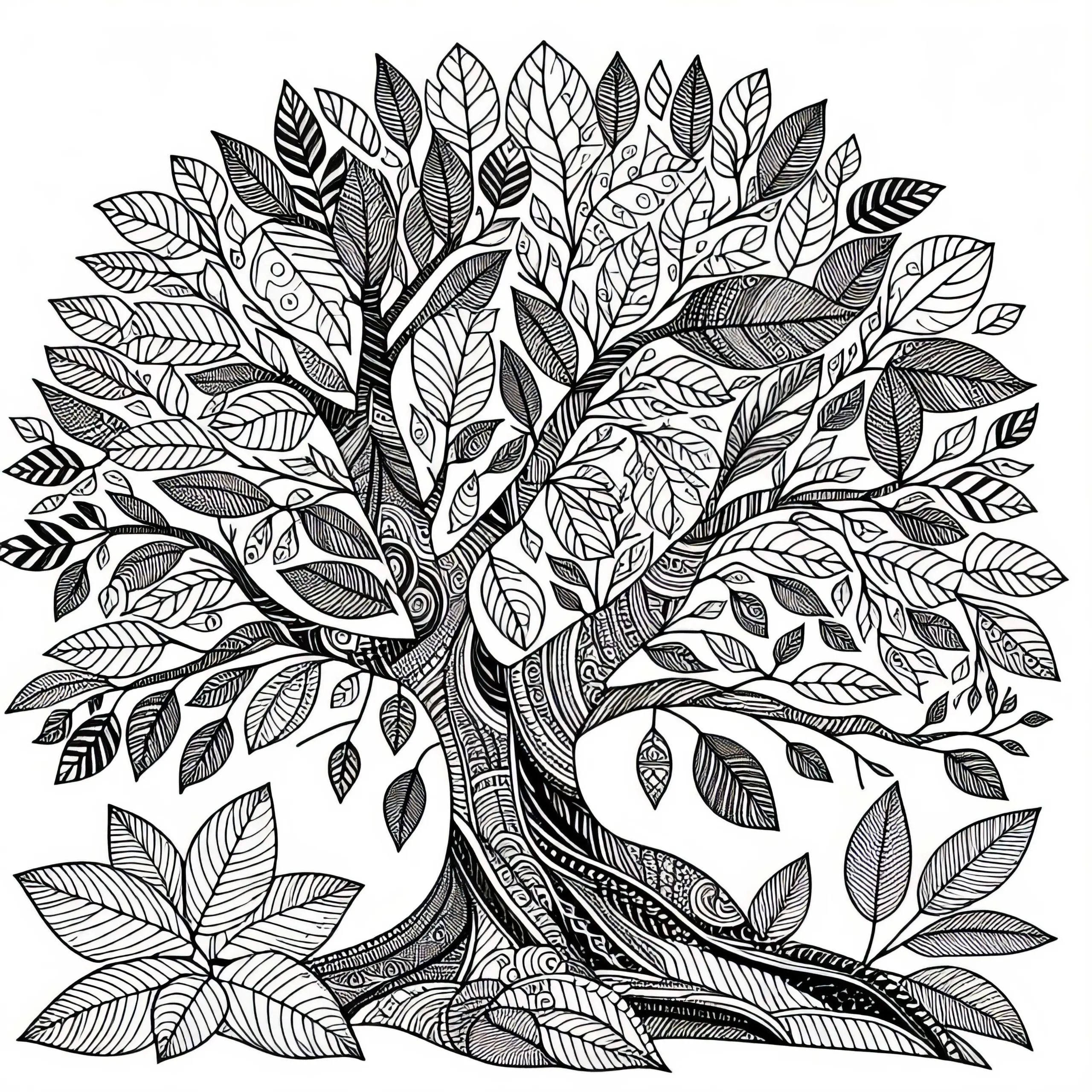 Teakbaum Ausmalbild Kostenlos
