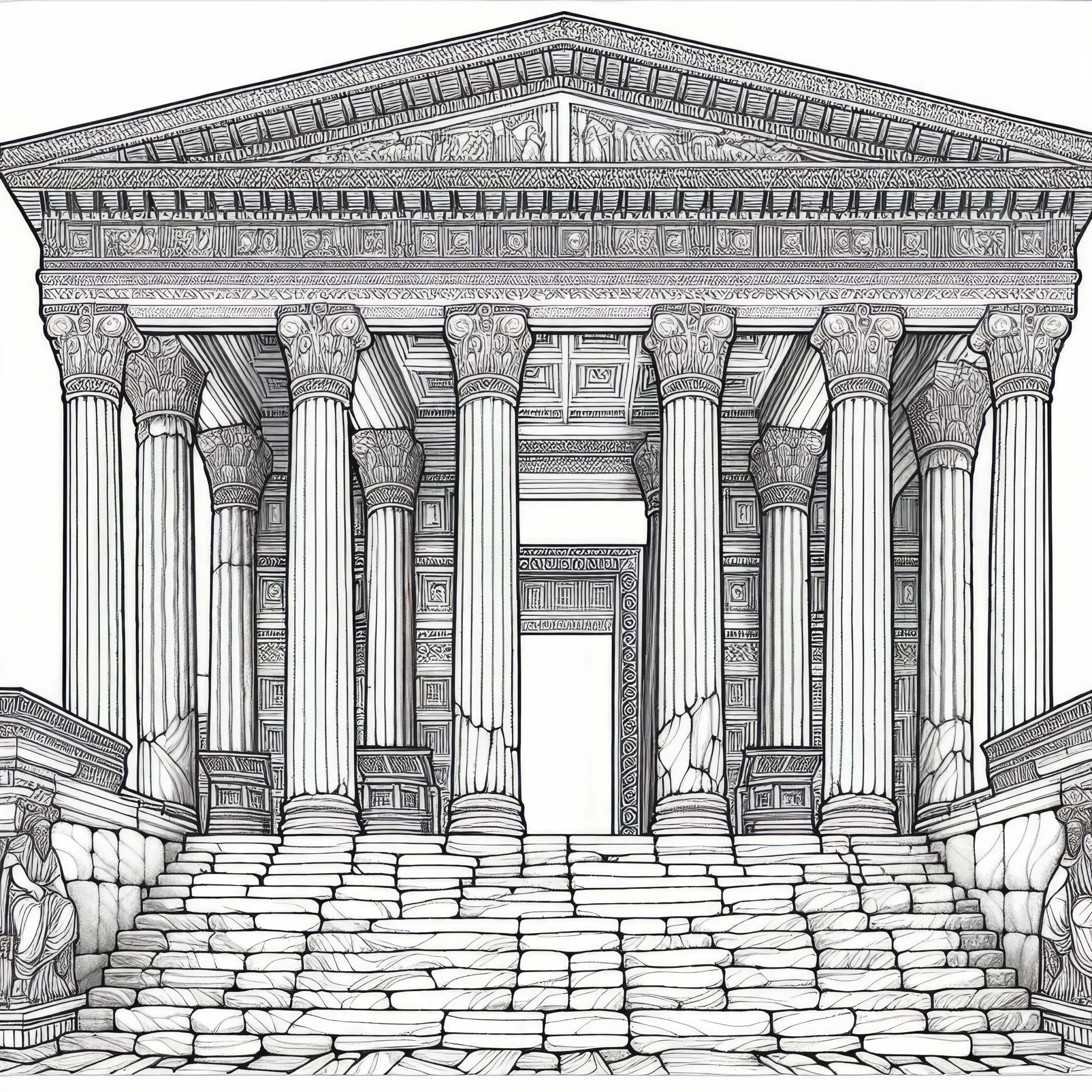Tempel der Artemis in Ephesos – Ausmalbild Weltwunder kostenlos