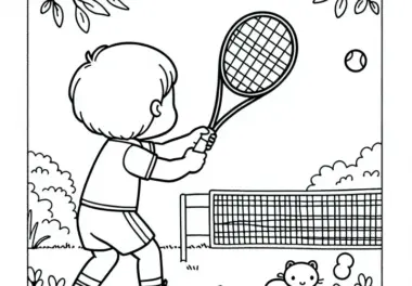 Tennis Spielen Ausmalbild Hobby Kostenlos