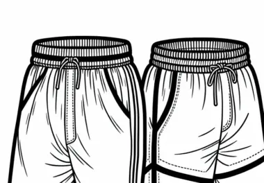 Tennisshorts Malvorlage für Kleidung zum Gratis-Download