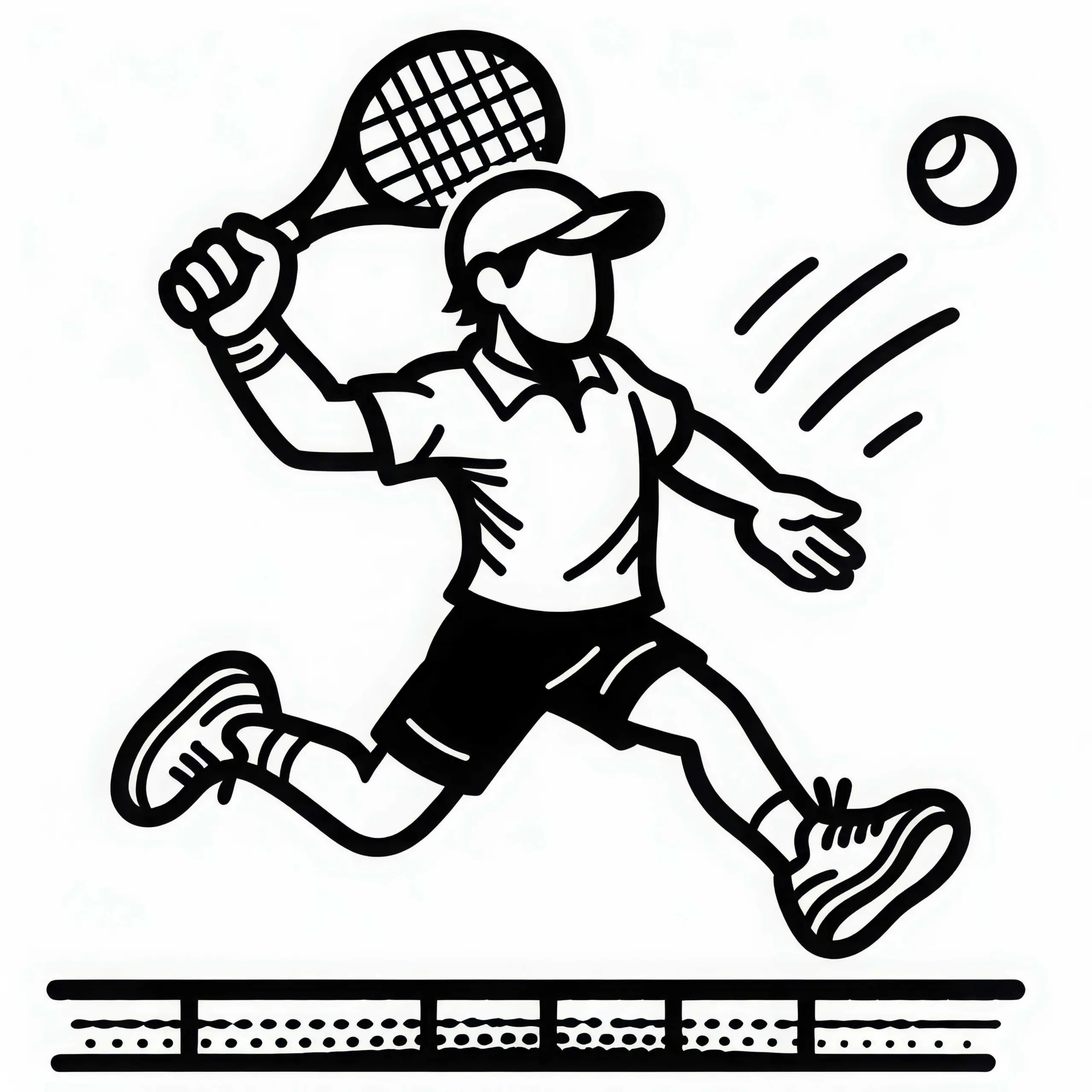 Tennis Spieler Ausmalbild Einfach Gratis