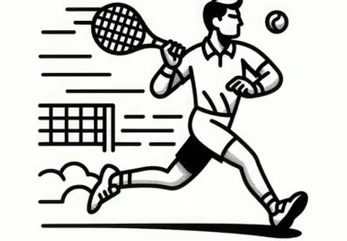 Tennis Spieler Rennt Zum Ball Malvorlage Einfach Gratis