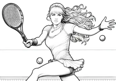 Tennisspielerin Malvorlage – Detailreich und Kostenlos