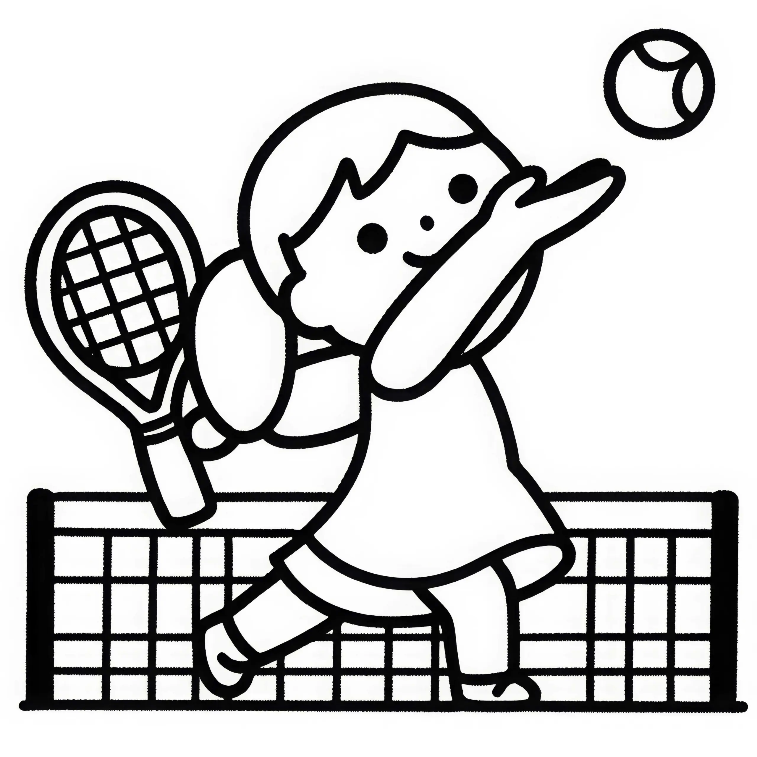 Tennisspielerin Malvorlage einfach gratis (Ausmalbild)