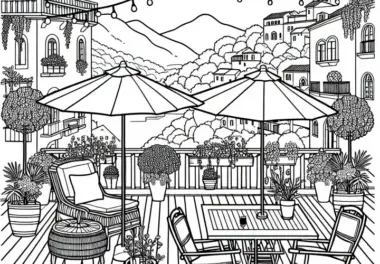 Terrasse Ausmalbild Gratis