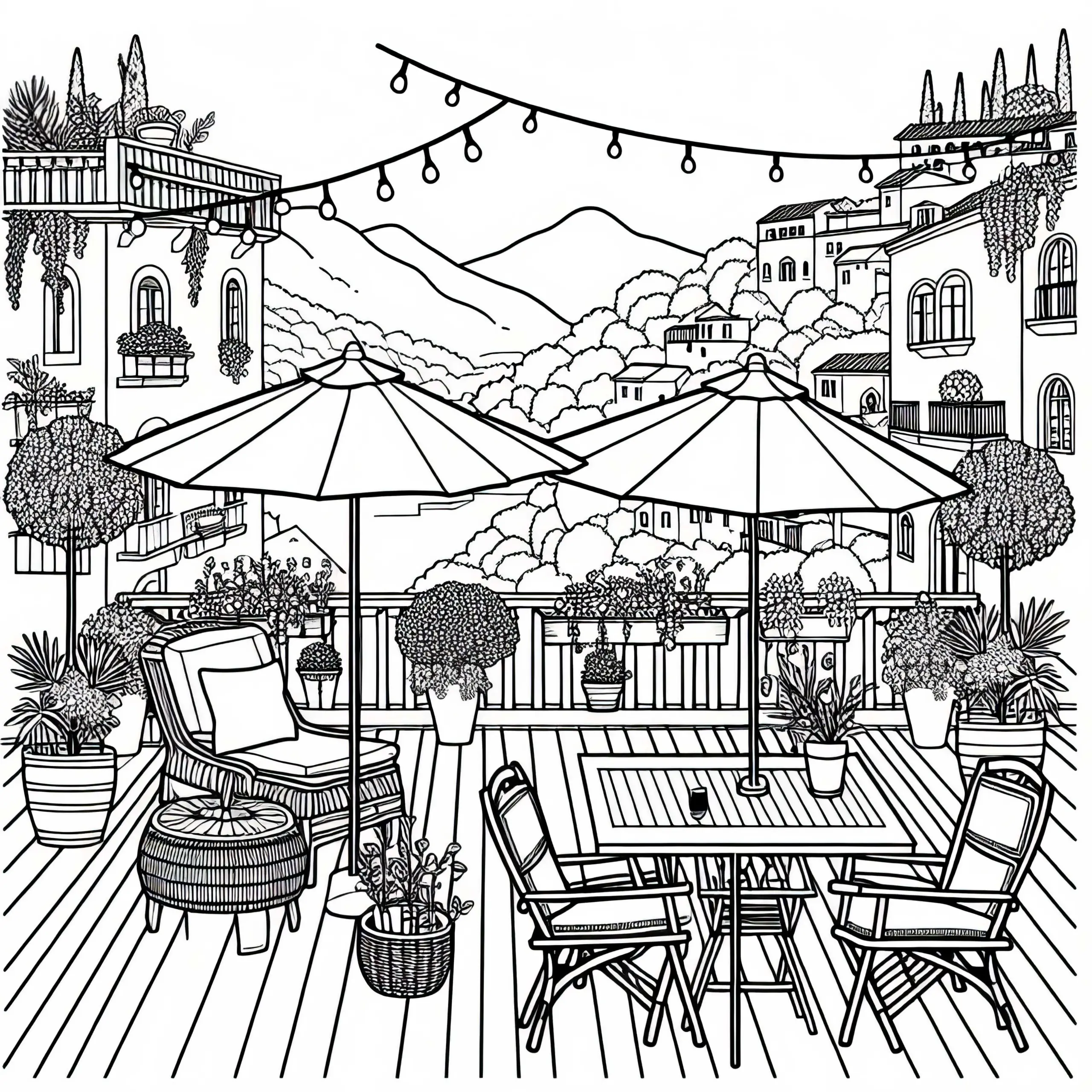 Terrasse Ausmalbild Gratis