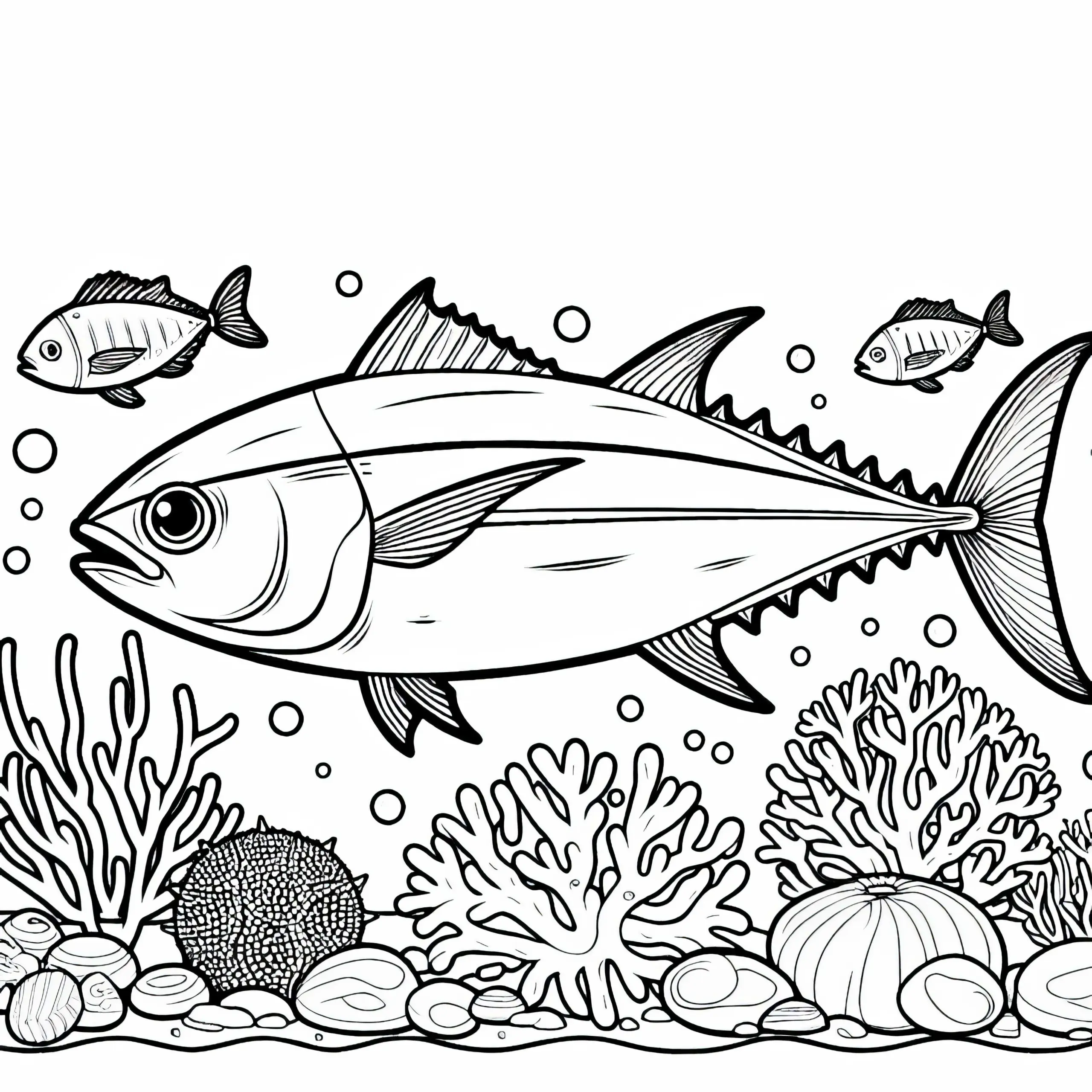Thunfisch Malvorlage Gratis – Kostenloses Ausmalbild für Groß und Klein