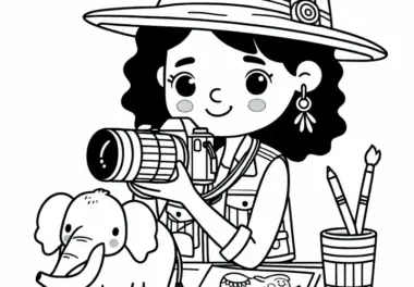 Tierfotografin Ausmalbild Einfach Kostenlos Herunterladen