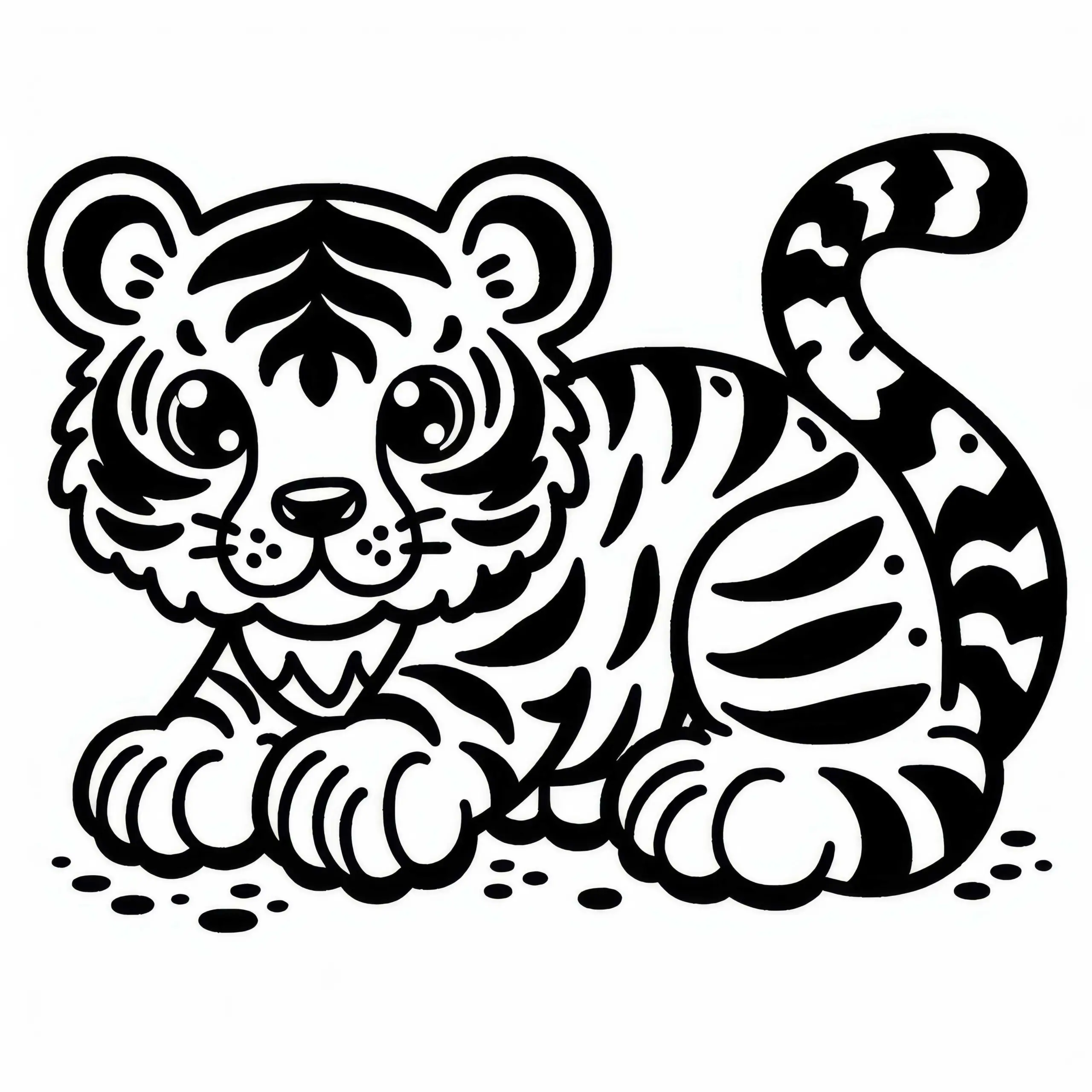 Tiger Malvorlage zum Download (Kostenlos) (Ausmalbild)
