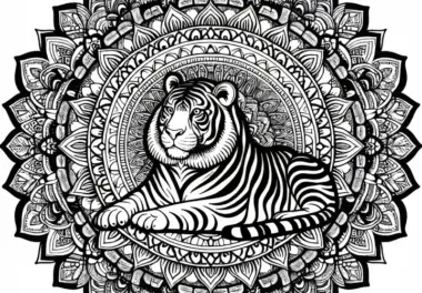 Tiger Mandala Ausmalbild Kostenlos Herunterladen