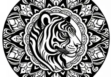 Tiger Mandala Vorlage – Ausmalbild Kostenlos