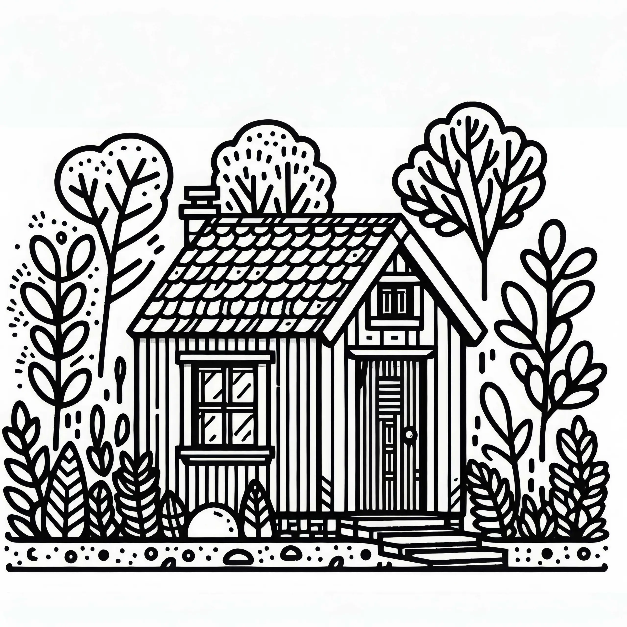 Tiny House Ausmalbild Kostenlos