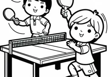 Tischtennis: kostenlose Ausmalbilder