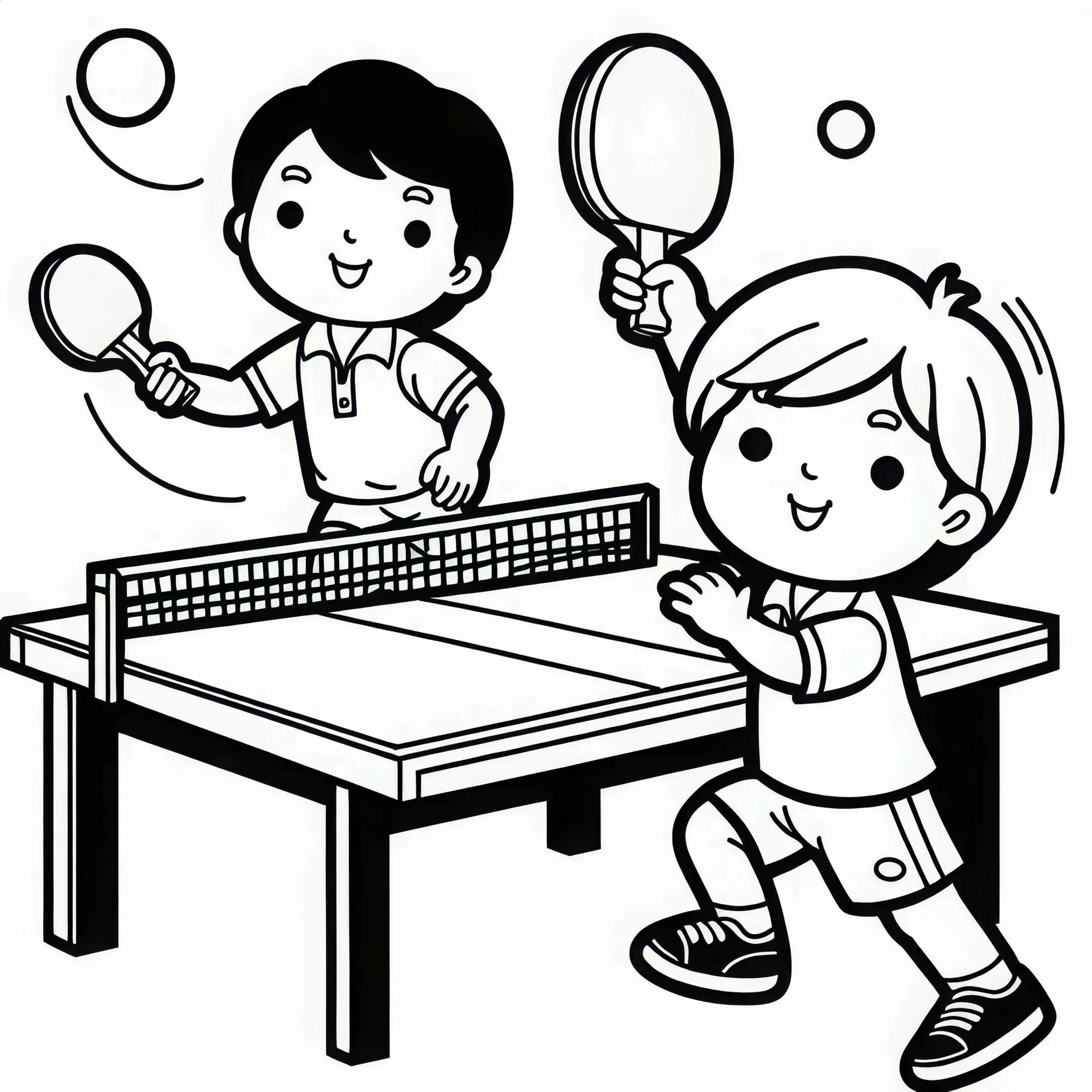 Ausmalbild eines Tischtennisspielers – Kostenloses Ausmalen