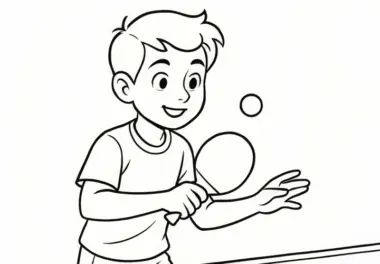 Tischtennisspieler Ausmalbild Gratis