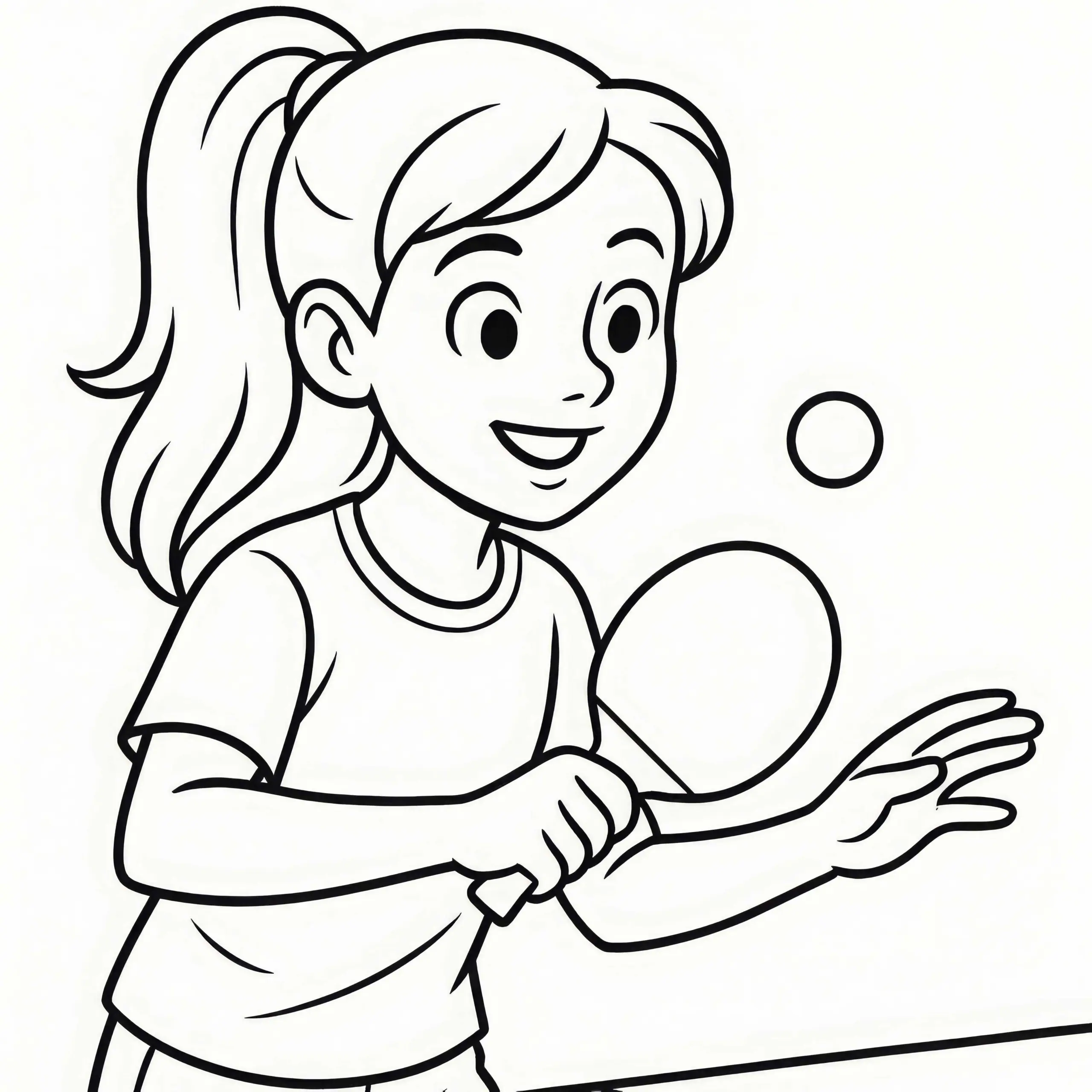 Tischtennisspielerin Malvorlage Kostenlos (Ausmalbild)