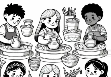 Töpfern Malvorlage für das kreative Hobby – Kostenlos herunterladen