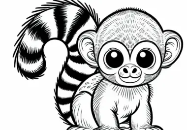 Totenkopfaffe Ausmalbild Gratis zum Download