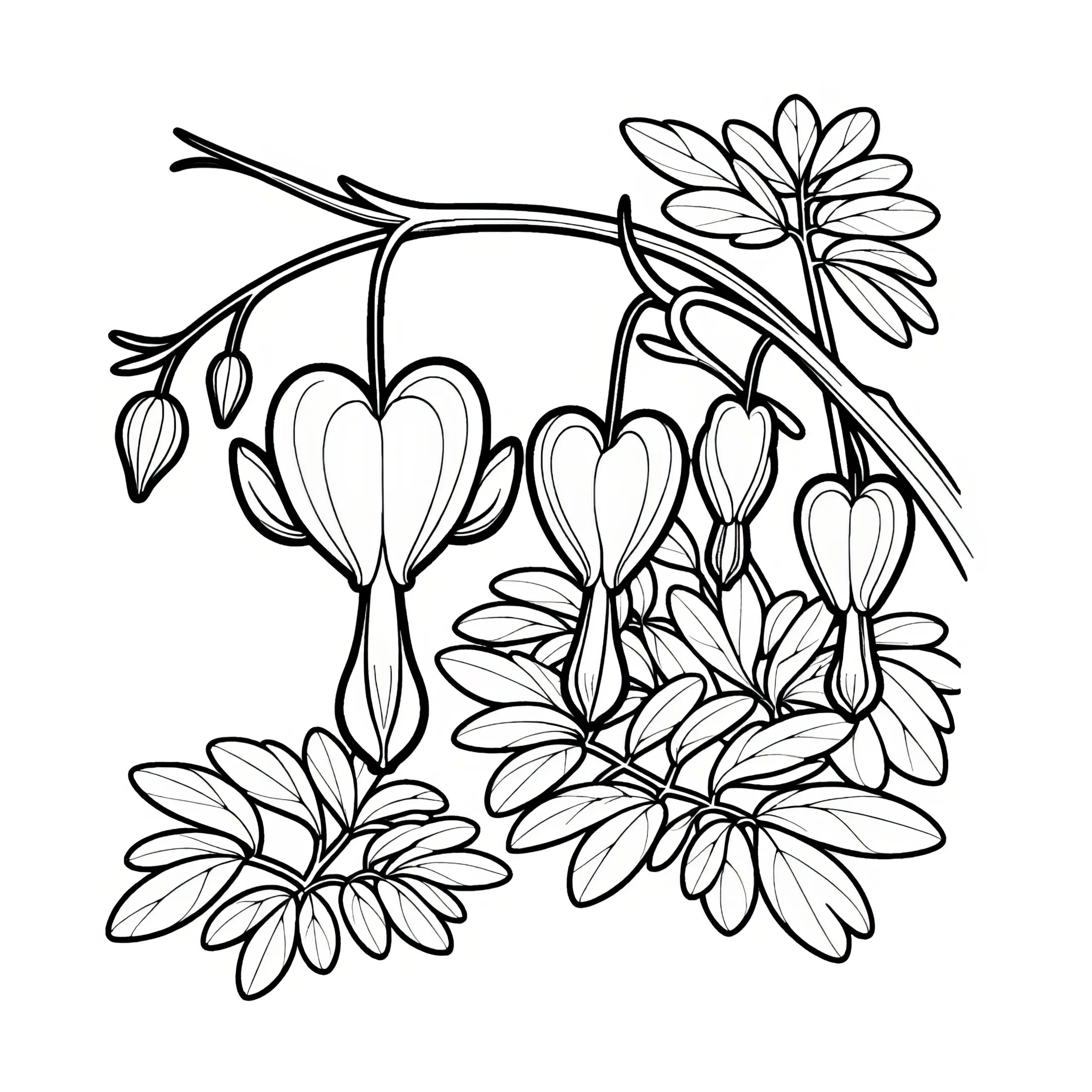 Tränendes Herz Blume: Bild zum Ausmalen (Kostenlos) (Ausmalbild)