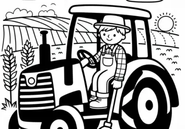 Traktor eines Landwirts Malvorlage Gratis