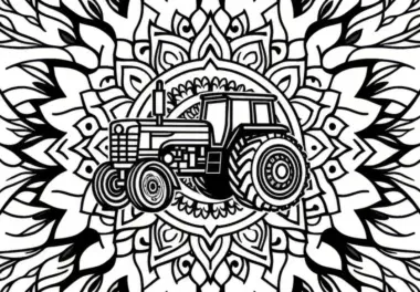 Traktor Mandala Vorlage Ausmalbild Kostenlos