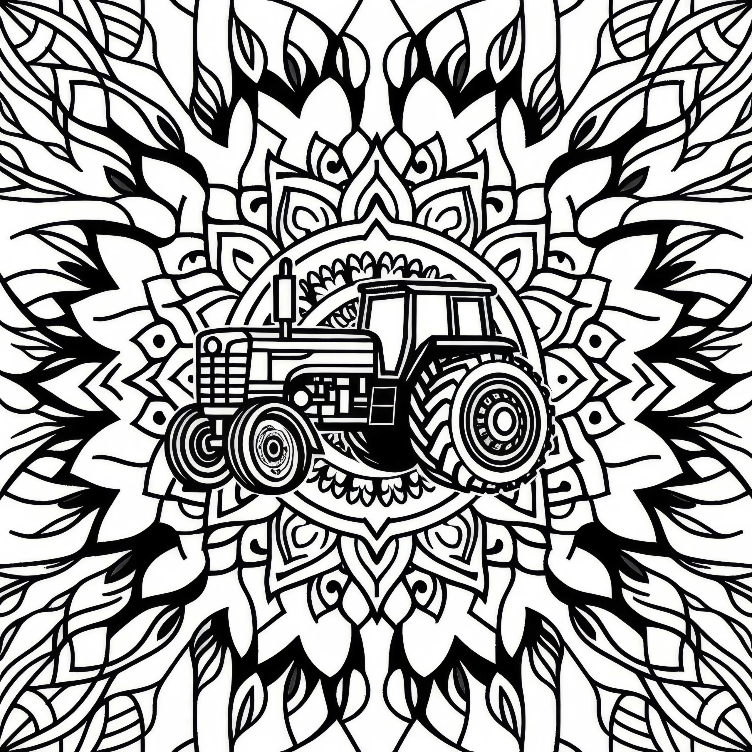 Traktor Mandala Vorlage Ausmalbild Kostenlos