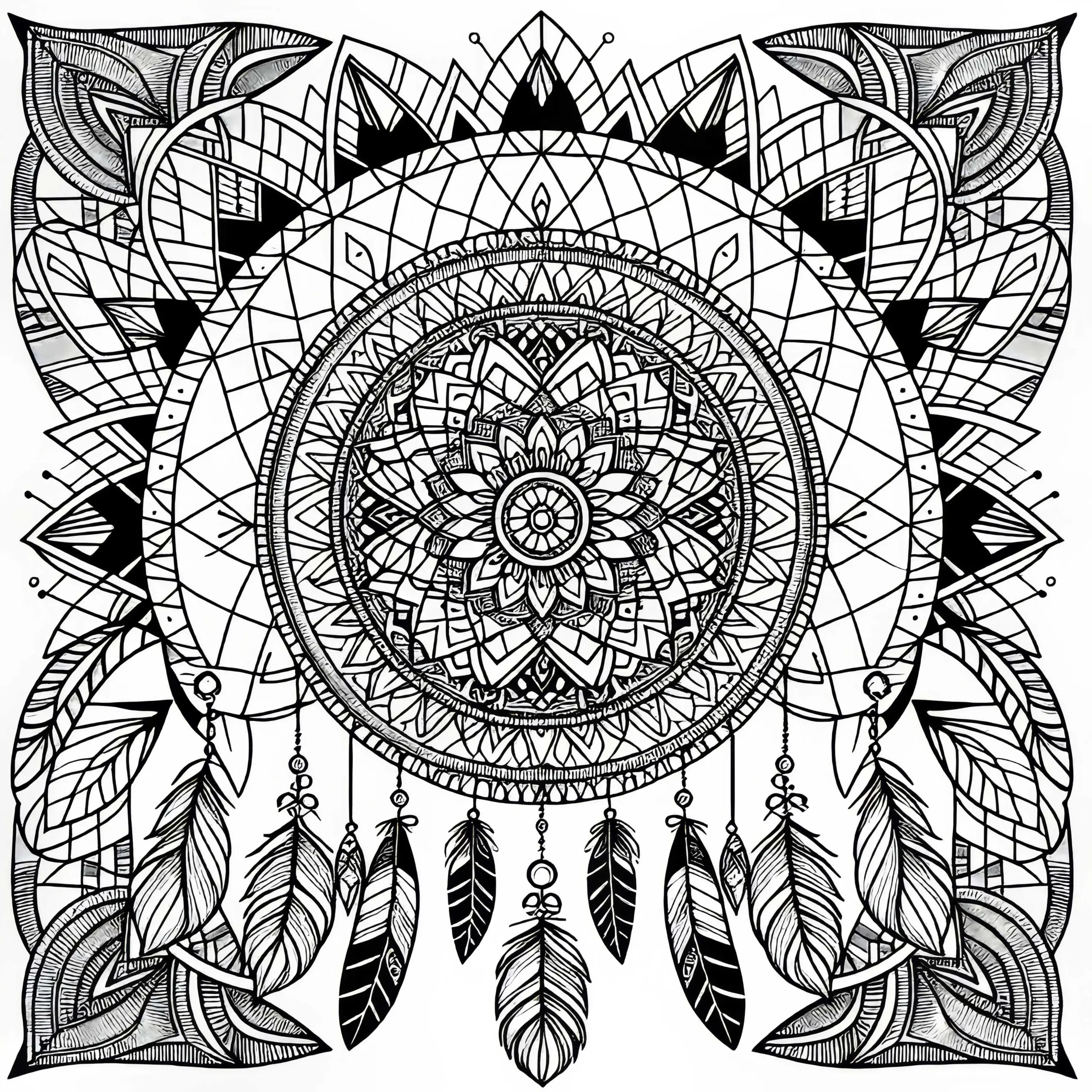 Traumfänger Mandala Ausmalbild Kostenlos
