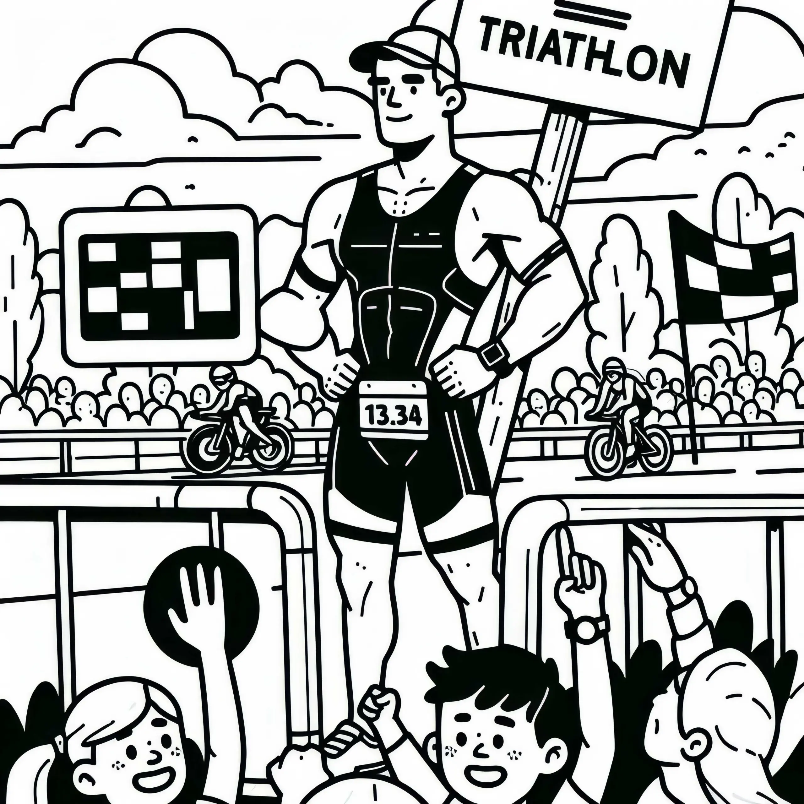 Triathlon Ausmalbild Einfach Gratis: Lade Dir Jetzt Dein Bild Herunter