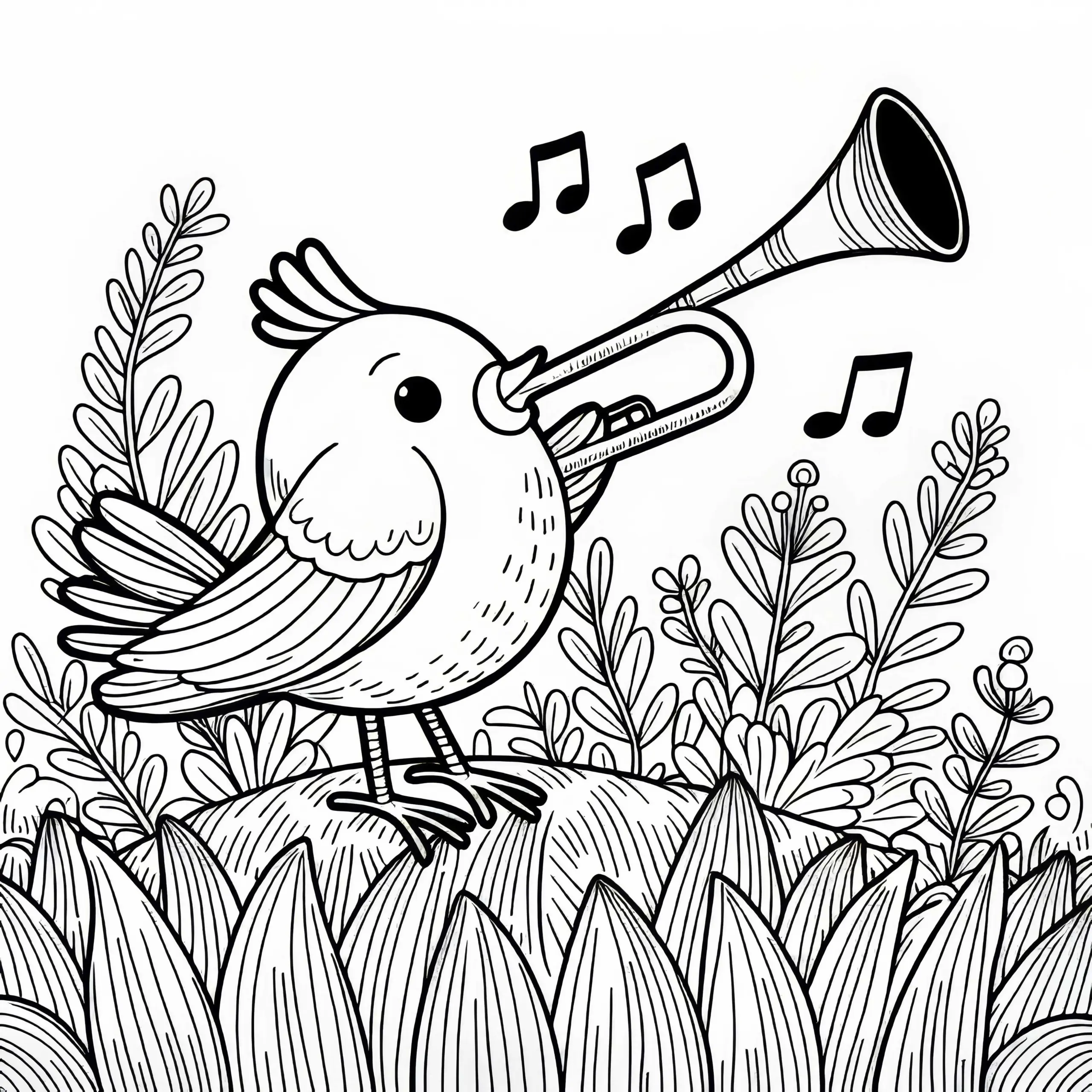 Trompetervögel – Trumpeters Vogel aus Südamerika – Malvorlage gratis (Ausmalbild)