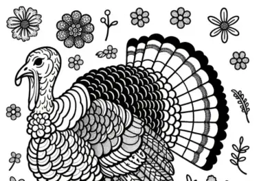 Truthahn, Wild, Türkei, Vogel, Nordamerika – Malvorlage zum Ausmalen