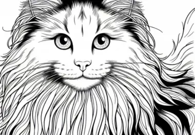 Kostenlose Malvorlage einer Türkisch Angora Katze