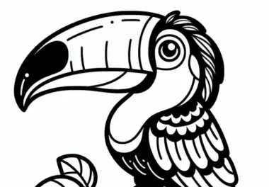 Tukan Vogel aus Südamerika – Ausmalbild Gratis