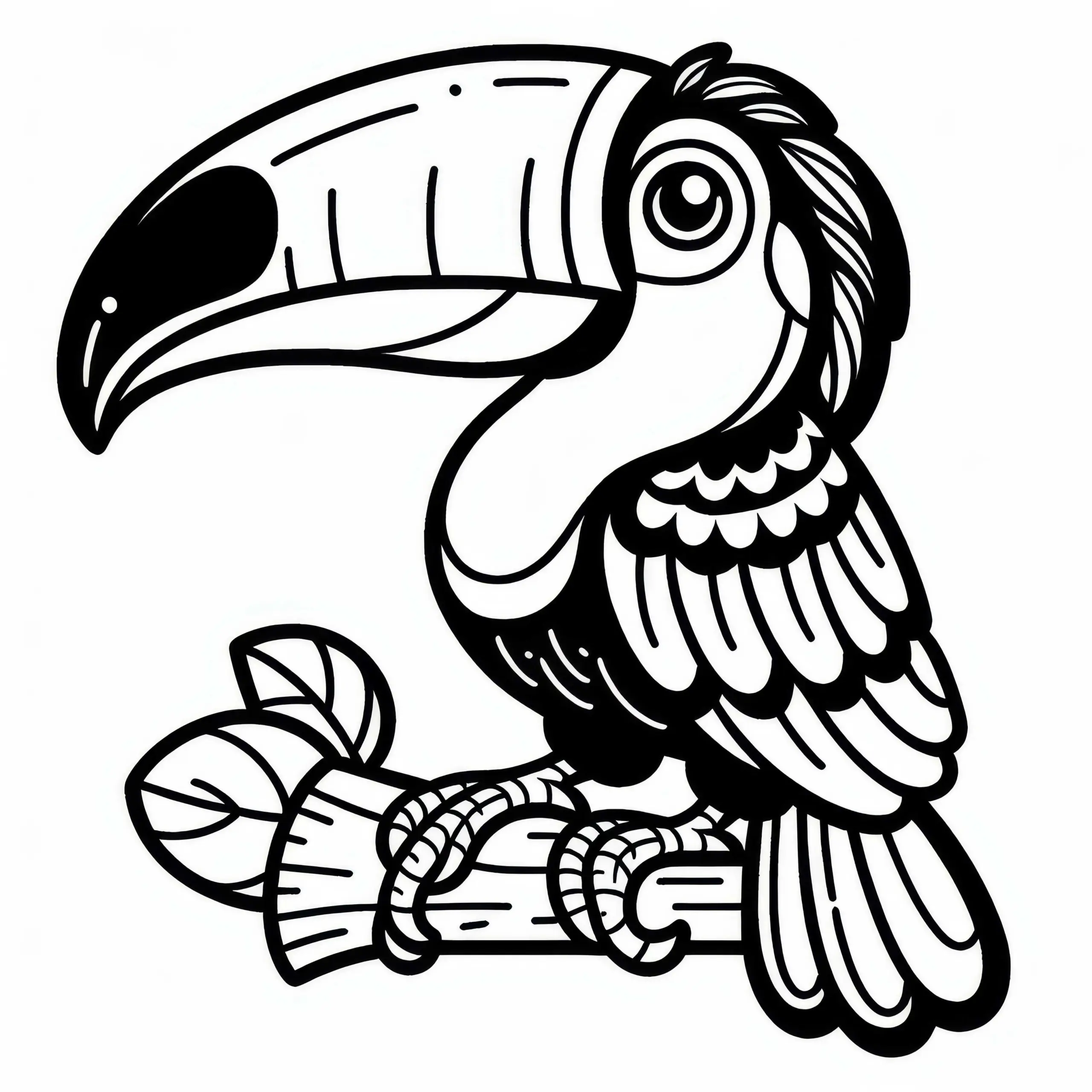 Tukan Vogel aus Südamerika – Ausmalbild Gratis
