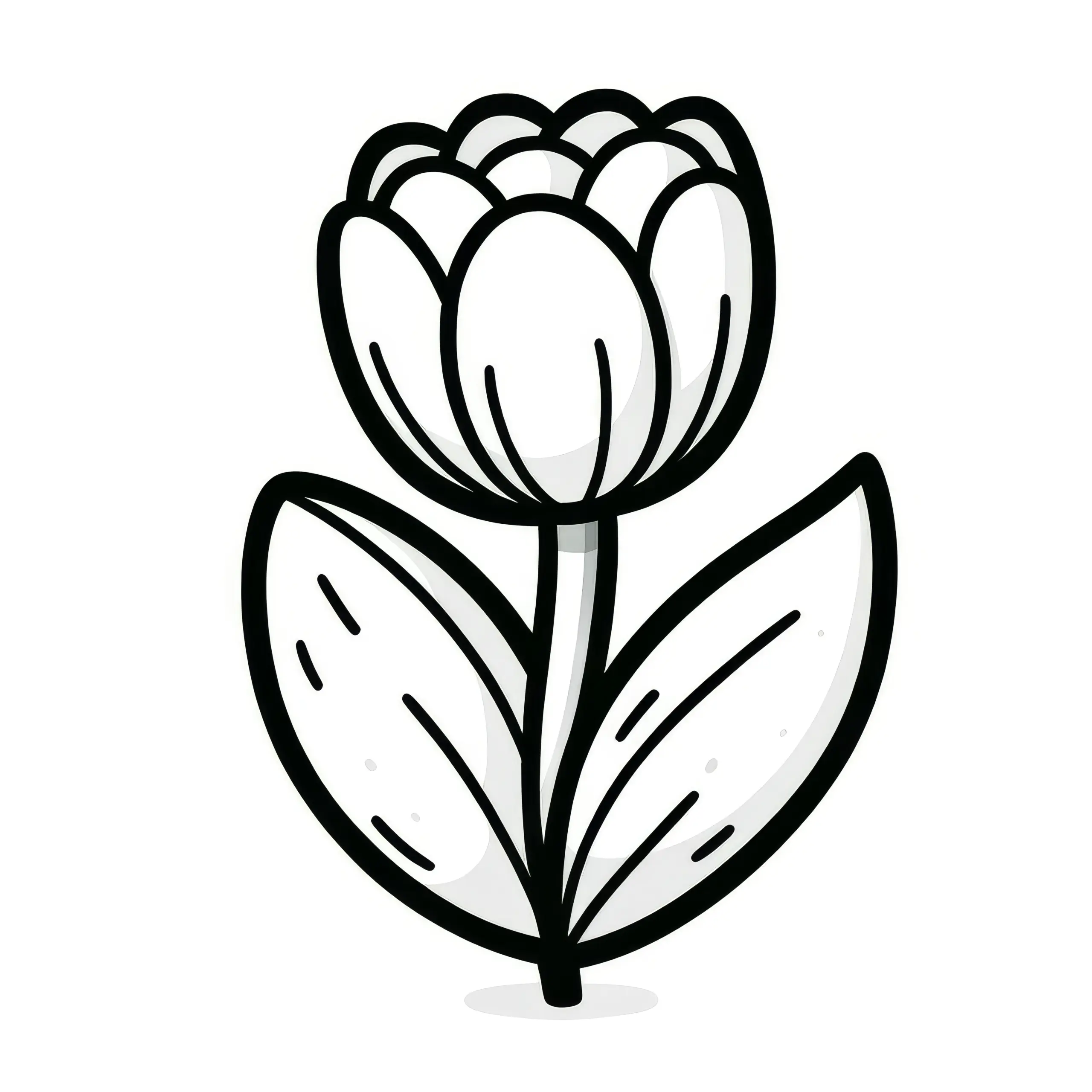 Tulpe als einfache Malvorlage (Gratis) (Ausmalbild)