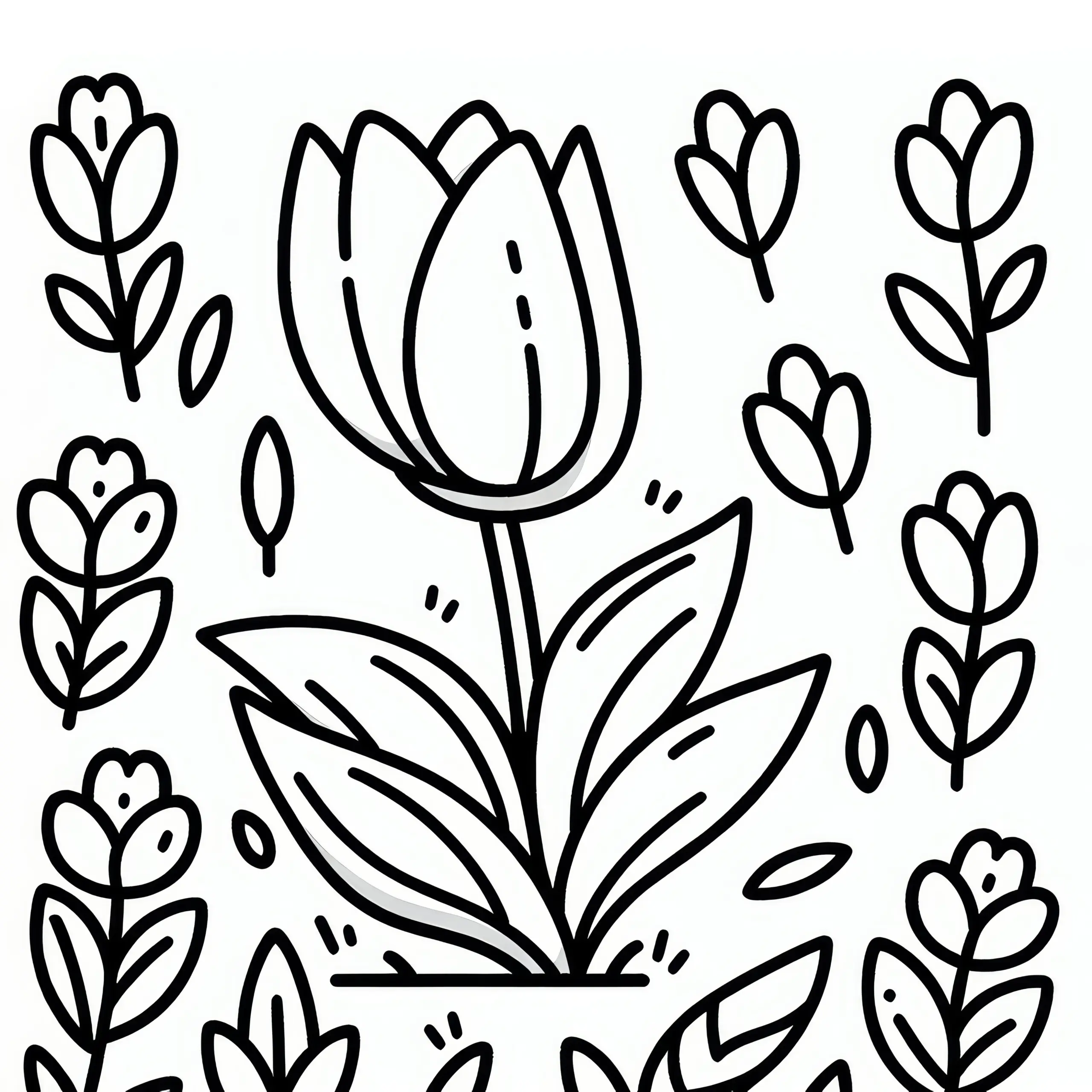 Tulpe: Frühlingsblume als Ausmalbild