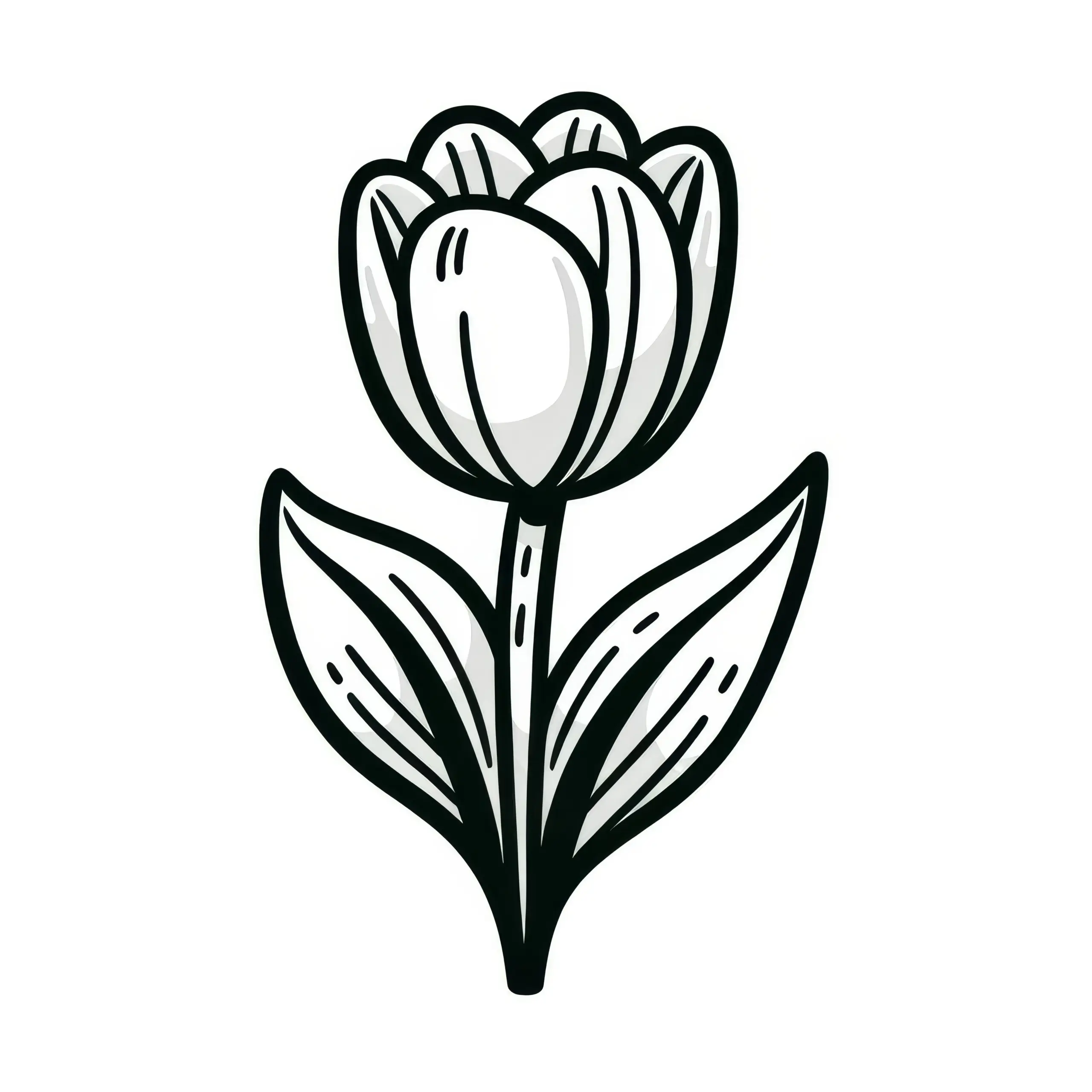 Tulpe als Malvorlage für Kinder (Gratis) (Ausmalbild)