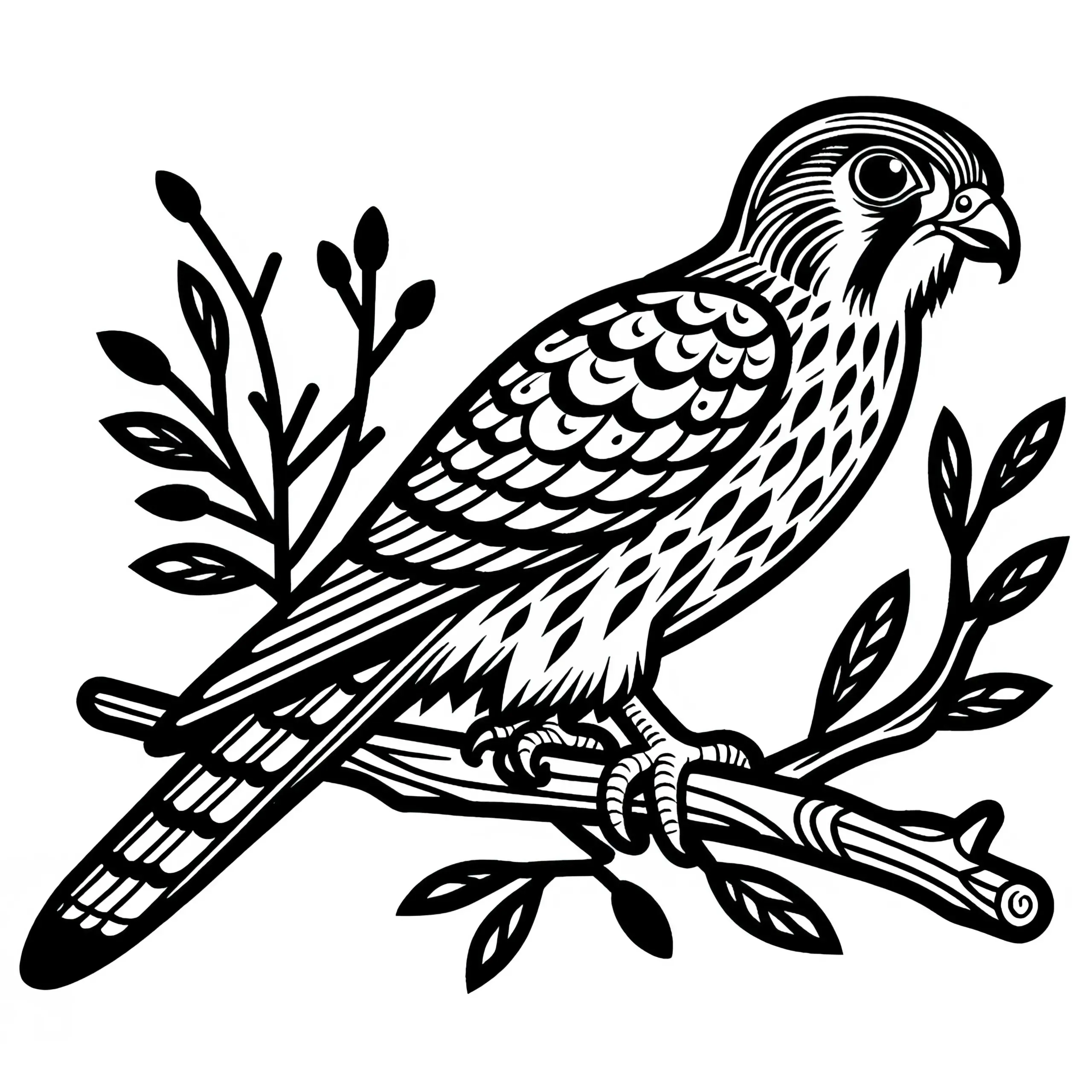 Turmfalke Vogel Europa Malvorlage Kostenlos (Ausmalbild)