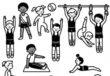 Turner beim Sport – Ausmalbild einfach gratis