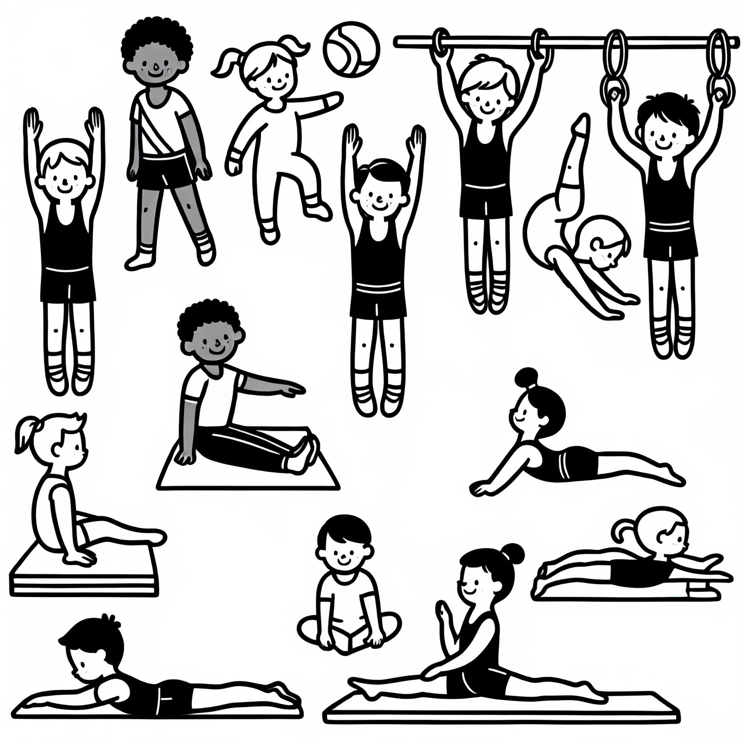 Turner beim Sport – Ausmalbild einfach gratis