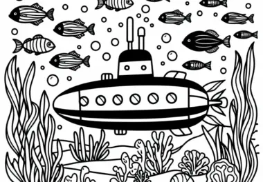 U-Boot Unter Wasser Mit Fischen – Ausmalvorlage Für Jungs Ab Drei Kostenlos